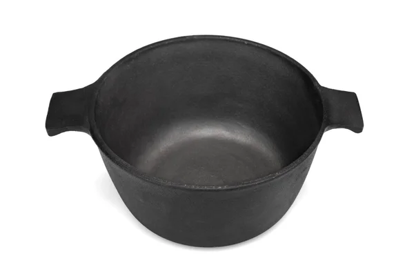 Nieuwe lege klassieke Cast Iron Dutch oven of pot geïsoleerd — Stockfoto