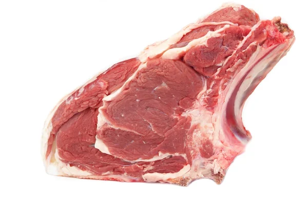 Fresh RAW Ribeye Steak izolowane na białym tle — Zdjęcie stockowe