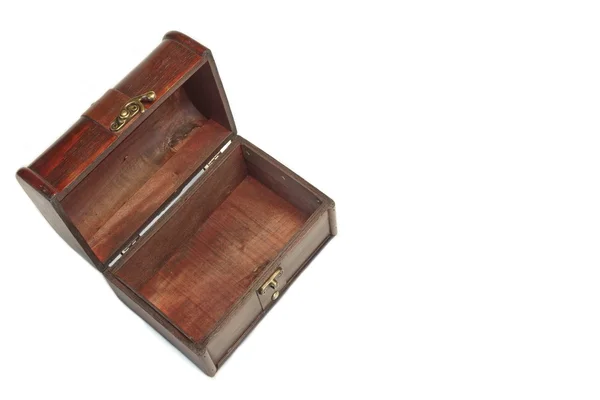 Jeden Uzavřený Dekorativní Starožitný Starý Sklad Redwoodbox Nebo Casket Pohled — Stock fotografie