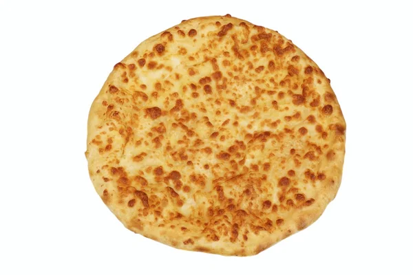 经典圆奶酪馅饼或 Quatrro Formaggi 比萨饼，白色伊索 — 图库照片