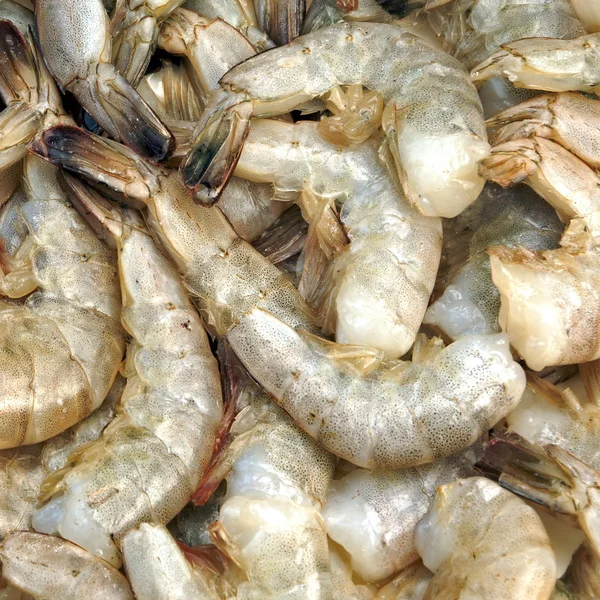 Many Raw Green King Size Shrimps On White Background — Stock Photo, Image