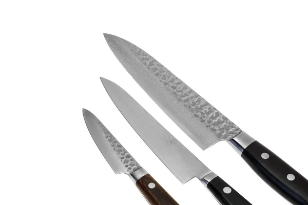 Три многофункциональных японской кухни или главный нож изолирован — стоковое фото