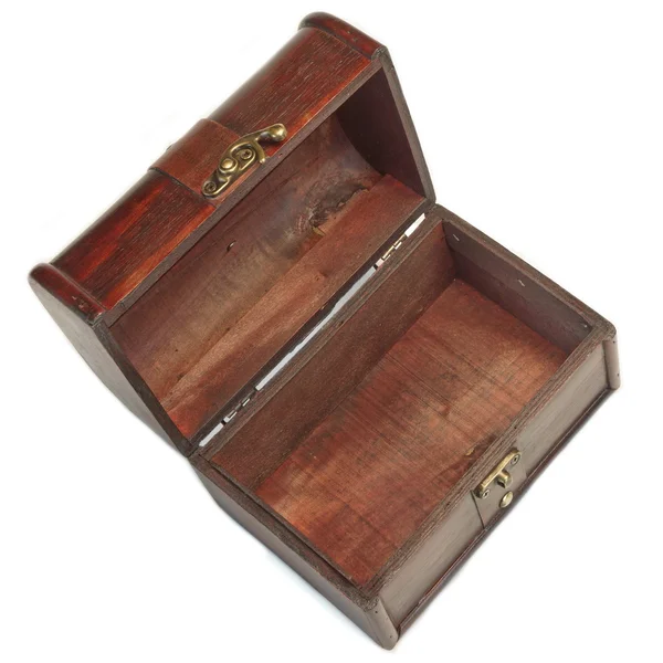 Single Closed Decorative Vintage Old Storage Redwood Box Casket Top — Stock Photo, Image
