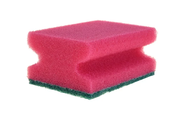 Red Kitchen Sponge Isolated On White Background — Stock Photo, Image