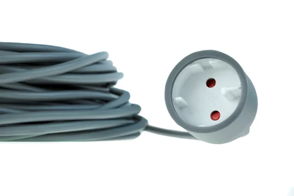 Cable de extensión de alimentación aislado sobre fondo blanco —  Fotos de Stock