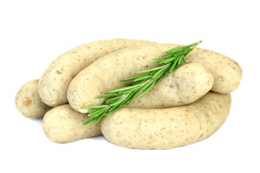 Weisswurst. Traditional Bavarian White Sausage, Isolated On Whit clipart