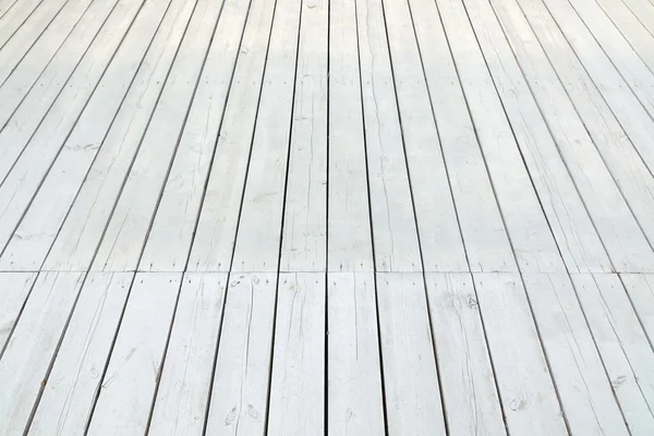 Outdoor Patio Veranda White Wooden Floor Modern Vintage Style Perspective — стоковое фото