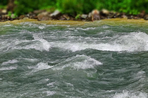 Rivière Montagne Flux Dans Paysage Rivages Rocheux Route Rafting Eau — Photo