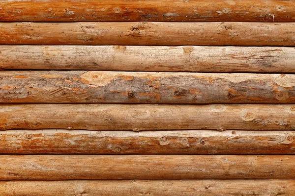 Log Cabin Barn Omålad Barkad Vägg Texturerad Horisontell Bakgrund Med — Stockfoto