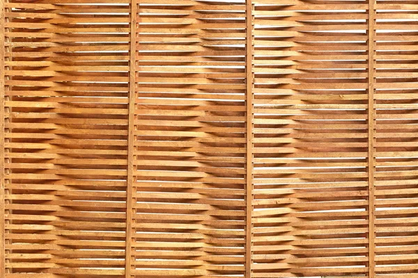 Wooden Wavy Sunblind Made From Thin Planks, Isolated Background Or Texture