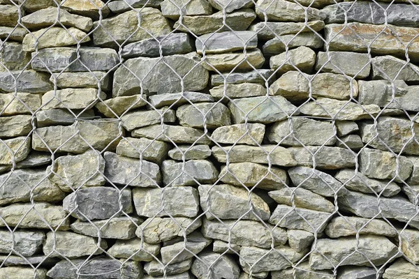 Gabion istinat duvarı arka plan veya doku — Stok fotoğraf