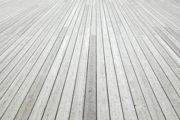 Perspective Vue De L'extérieur Shabby White Bois Decking Arrière-plan — Photo