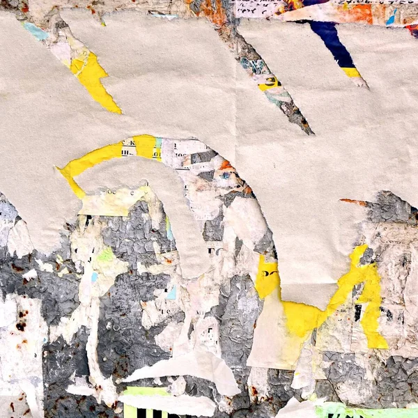 Crumpled Creased Papír Szakadt Poszter Keret Textúra Vagy Háttér Városi — Stock Fotó