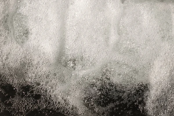 Köpüklü Makro Baloncuklu Manzaralı Köpüğü Soyut Arkaplan Doku Dalga Yüzeyi — Stok fotoğraf