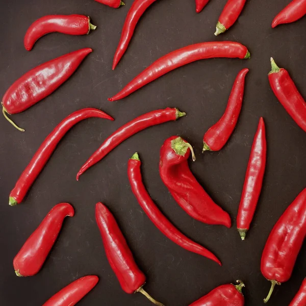 Collection Poivrons Isolés Diverses Red Hot Chili Cayenne Autres Poivrons — Photo