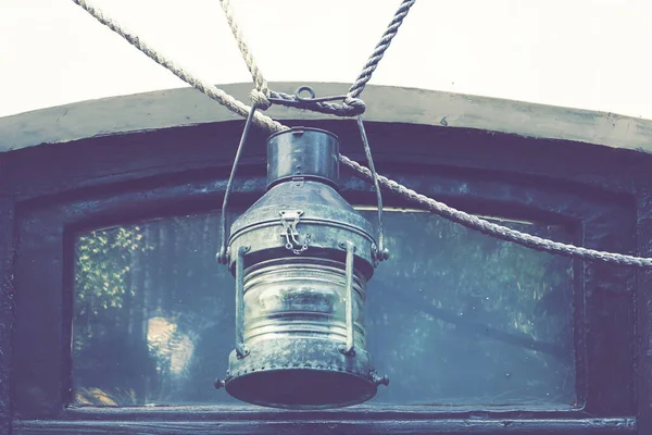 Stará Měď Kotva Nautical Oil Vintage Lucerna Nebo Retro Lampa — Stock fotografie