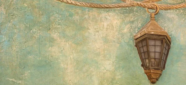 Vintage Wall Background Texture Decorated Painted Rope Real Old Copper — Stock Photo, Image