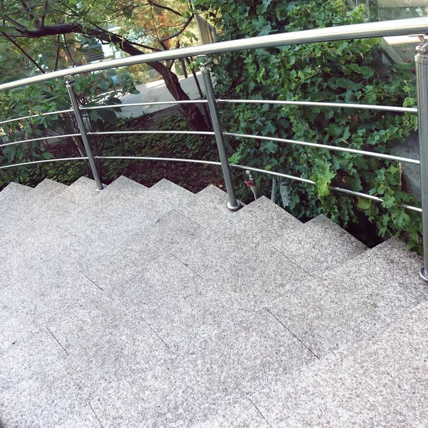 Spiral Staircase Winding Staircase Spiral Stairs Stainless Steel Railing Handrail — Stock Photo, Image