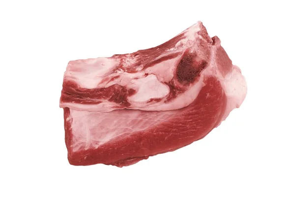 Beyaz Arkaplanda Zole Edilmiş Çiğ Biftek Veya Dana Göğüs Eti — Stok fotoğraf