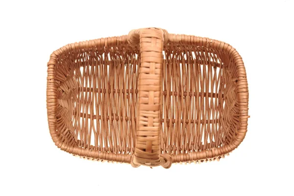 Wicker Picnic Gift Food Shopping Hamper Basket Isolated White Background — Stock Photo, Image