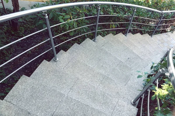 Spiral Staircase Winding Staircase Spiral Stairs Stainless Steel Railing Handrail — Stock Photo, Image