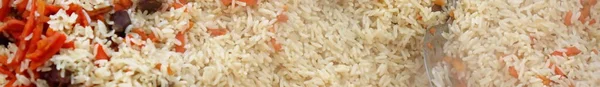 Горячий Восточный Пилаф Фон Pilaf Pilau Pilaw Top View Мясо — стоковое фото