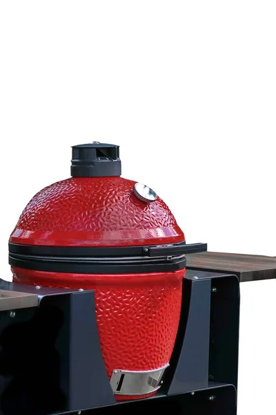 Big Ceramic Red Egg Bbq Grill Kamado Barbecue Charcoal Grill — Stock Photo, Image