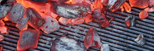 Bouilloire Grill Pit Avec Charbon Bois Flamboyant Vue Dessus Barbecue — Photo