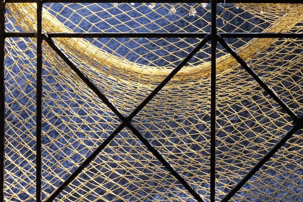 Fish Net Vintage Bakgrund Fiskenät Abstrakt Textur Med Knutet Mönster — Stockfoto