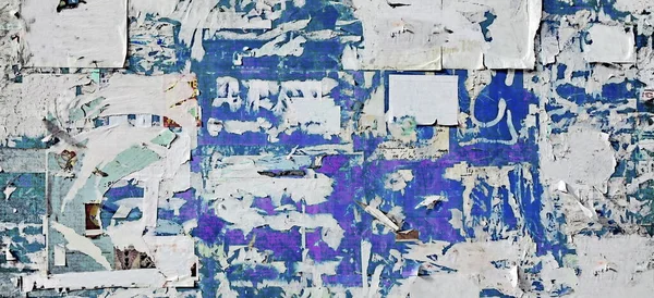 Umělecké Urban Street Pozadí Grungy Wall Roztrhanými Roztrhanými Oloupané Plakáty — Stock fotografie