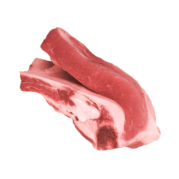 Εμπορική Κοπής Κρεοπώλης Του Βοείου Κρέατος Brisket Λευκό Απομονωμένο Overhead — Φωτογραφία Αρχείου