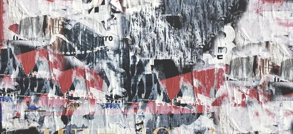 Poškrábaná Reklama Grunge Wall Panoramatické Hrubé Pozadí Odhalená Ošlehaná Městská — Stock fotografie