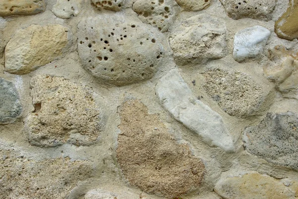 Pared de piedra blanca con patrón de azulejos aleatorios —  Fotos de Stock