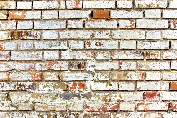 破旧的多彩砖墙 — 图库照片