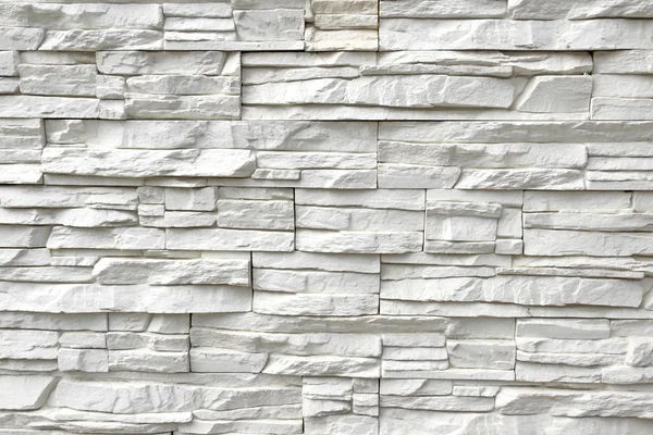 Bílý umělý kamenná zeď — Stock fotografie
