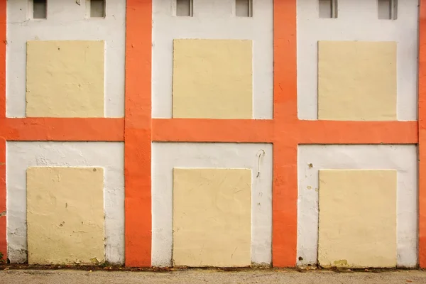 Pared blanca vintage con el detalle pintado a cuadros del patrón — Foto de Stock