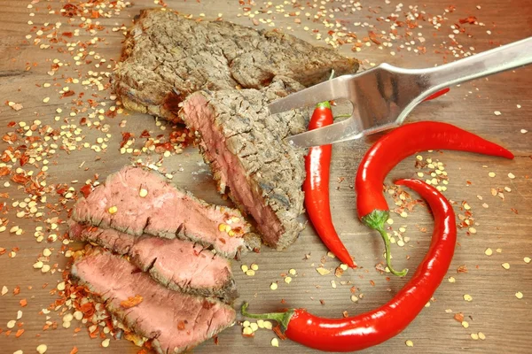 Grilovaný Bbq pepř steaky — Stock fotografie