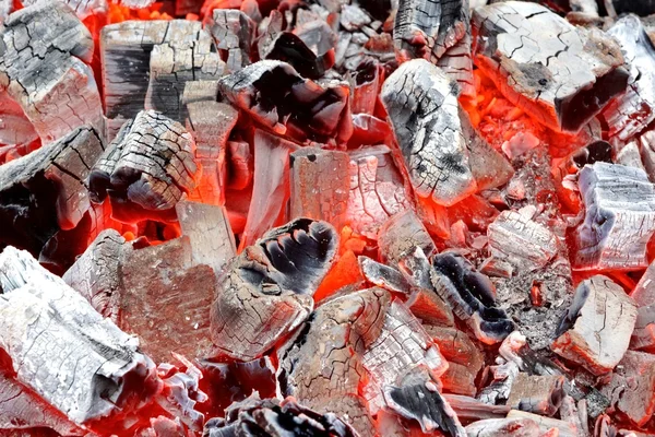 Carbone nella fossa del barbecue — Foto Stock