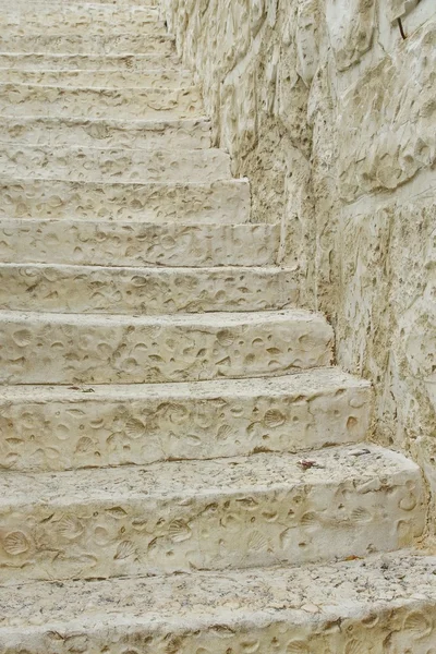 Stare kamienne białe schody — Zdjęcie stockowe