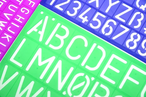 Alphabet Lettres anglaises Pochettes en plastique — Photo