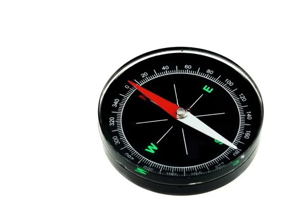 New Black Magnetic Compass Isolated — стоковое фото