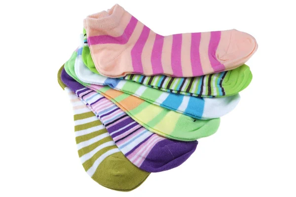 Many Striped Female Ankle Style Socks — Stock Photo, Image