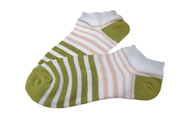 Pair Olive And RoseStriped Ladies Socks — Stock Photo, Image