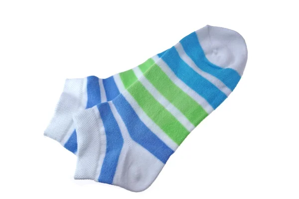 Par verde e azul listrado senhoras meias — Fotografia de Stock