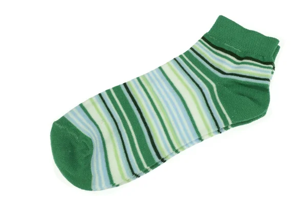 Pair Green  And Magic Mint Striped Ladies Socks — Stock Photo, Image