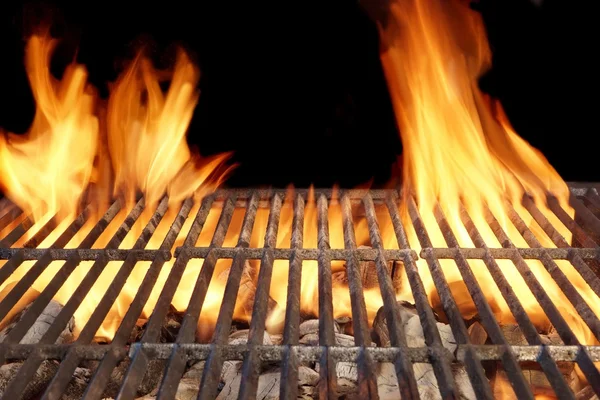 Flame Fire Empty Barbecue Grill — Stock Photo, Image