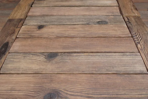 Perspektive auf rustikale Holzdielen oder Tisch oder Fußboden — Stockfoto