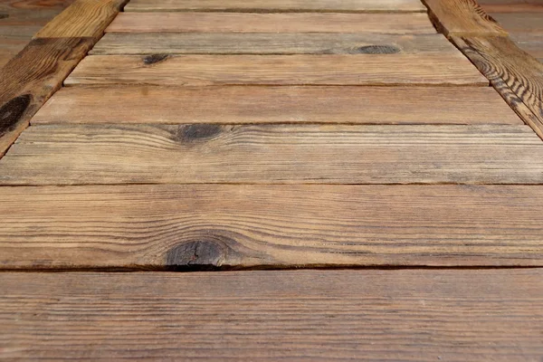 Perspectiva de tábuas de madeira rústica ou mesa ou piso — Fotografia de Stock