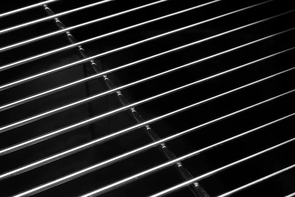 Crome Stainless Steel Iron Grill Black And White Background — Stock Photo, Image