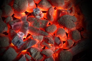 Glowing Charcoal Briquettes Background Texture clipart
